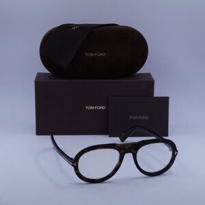 Tom Ford FT5756-B 052 Aviator Eyeglasses 53mm - Dark Havana